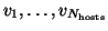 $v_1,\ldots,v_{N_{\rm hosts}}$